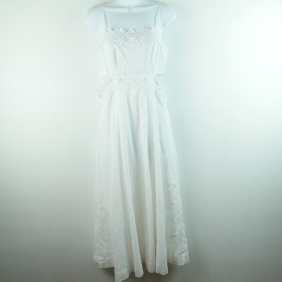 American Eagle Outfitters Dresses & Skirts - American Eagle White Lace Maxi Dress Medium Coastal Cottagecore Boho Smocked